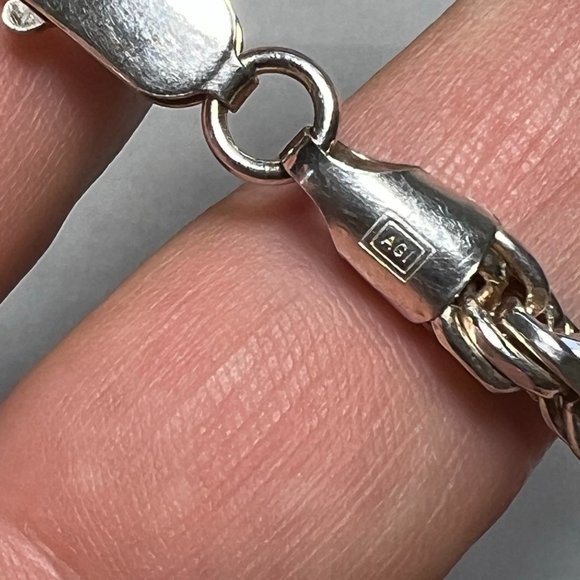 AGI ITALY Men's Rope Chain Real Solid 925 Sterling Silver Necklace 6mm 30" ITALY - Picture 11 of 15